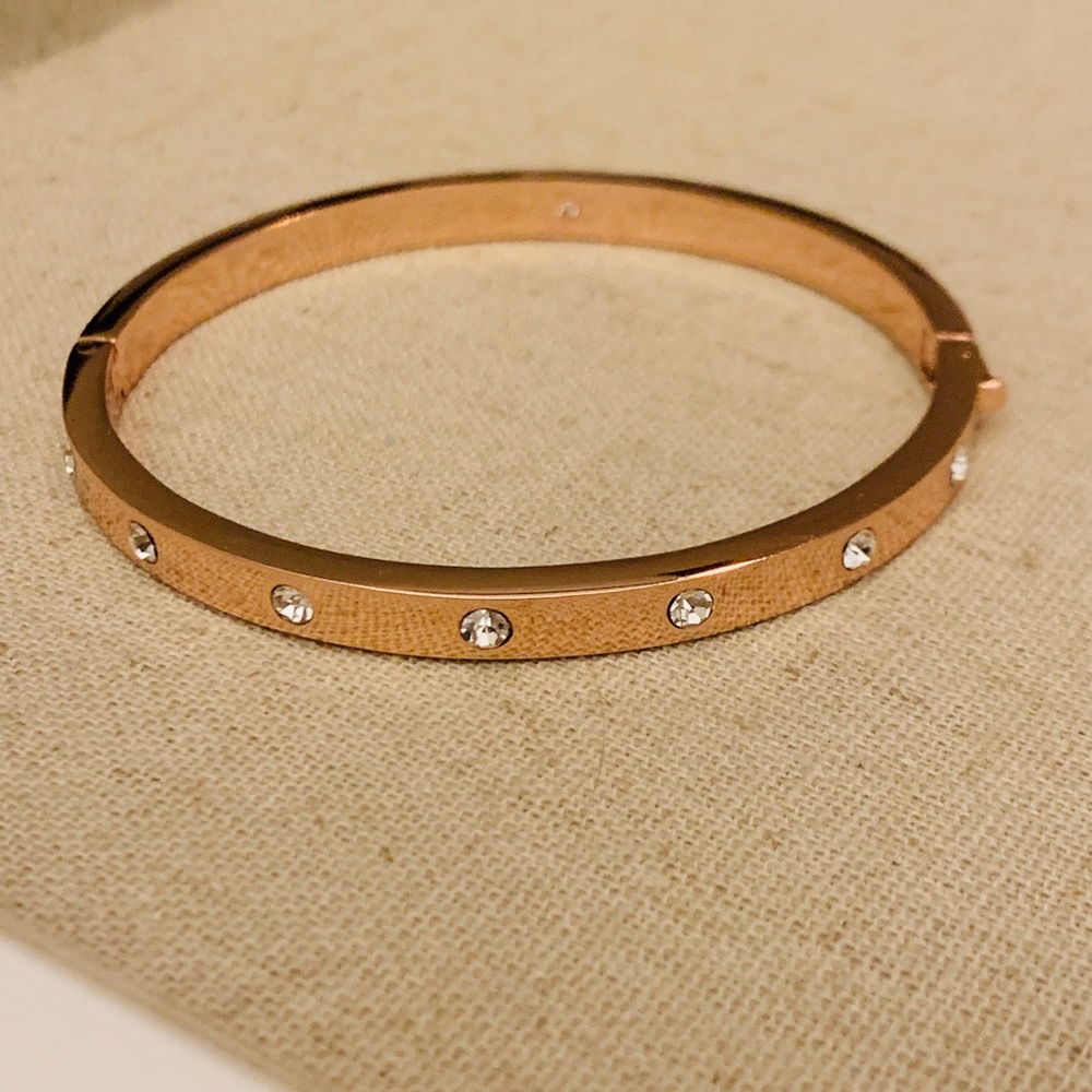Kate Spade: Rose Gold Bezel-Set Bangle Bracelet